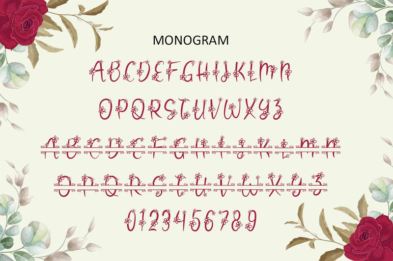 Flower Monogram Calligraphy - So Fontsy