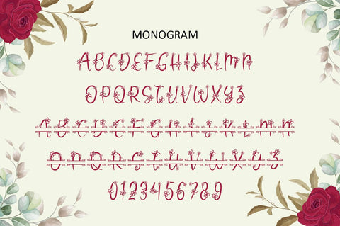 Flower Monogram Calligraphy Font Illushvara Design 