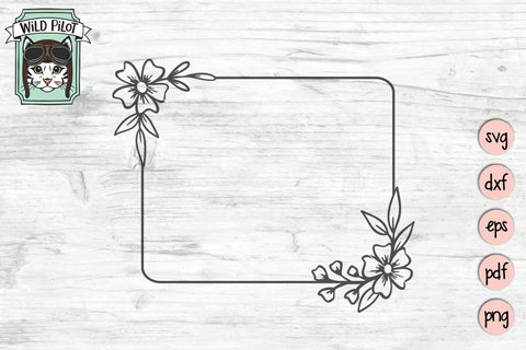 Flower Monogram Frame Bundle SVG Cut File SVG Wild Pilot 