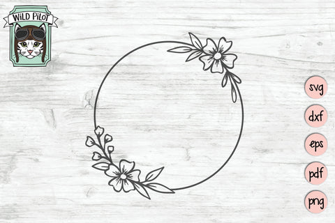 Flower Monogram Frame Bundle SVG Cut File SVG Wild Pilot 