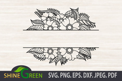 Flower Monogram Frame SVG for Cricut, Silhouette, Sublimation - So Fontsy