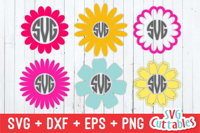 Flower Monogram Frames SVG Svg Cuttables 