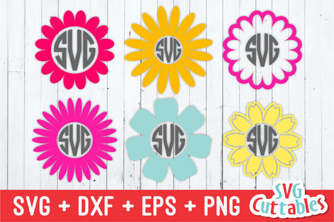 Flower Monogram Frames SVG Svg Cuttables 