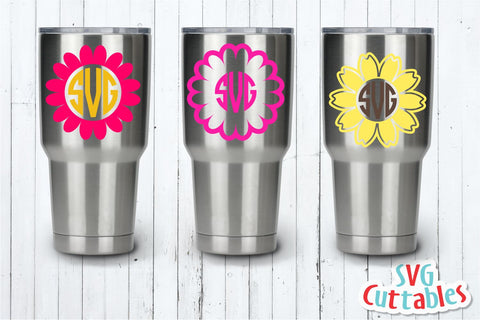 Flower Monogram Frames SVG Svg Cuttables 