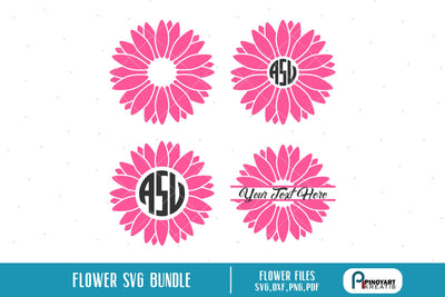 Flower Monogram Svg Bundle Pinoyart Kreatib