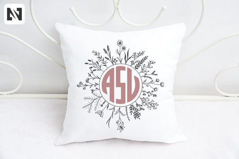 Flower Monogram Svg, Flower Frame Svg, Flower Svg SVG Pinoyart Kreatib 