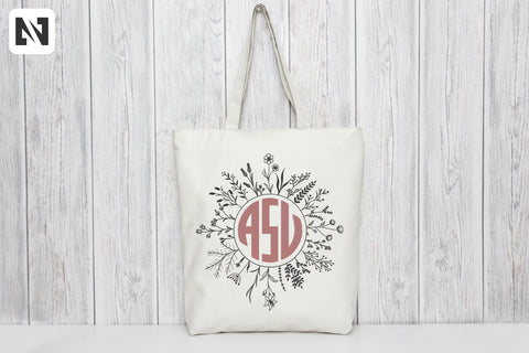 Flower Monogram Svg, Flower Frame Svg, Flower Svg SVG Pinoyart Kreatib 