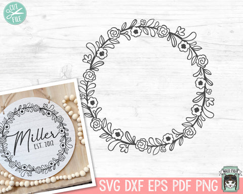 Flower Monogram Wreath Frame SVG Cut File SVG Wild Pilot 