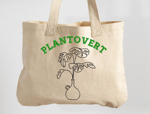 Flower Monstera in Vase Plantovert Embroidery Design Embroidery/Applique DESIGNS Angie 