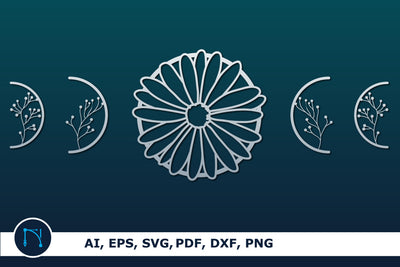 Flower Moon Phase Wall Decor bundle SVG SVG MD JOYNAL ABDIN 