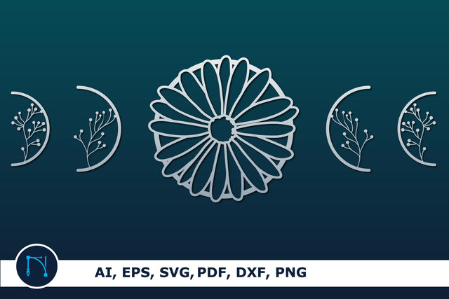 Flower Moon Phase Wall Decor bundle SVG SVG MD JOYNAL ABDIN 