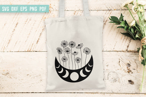 Flower moon phases SVG | Moon phases with daisies SVG Irina Ostapenko 