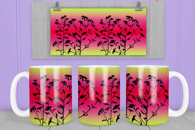 Flower mug design | Silhouette flower sublimation Sublimation Svetana Studio 