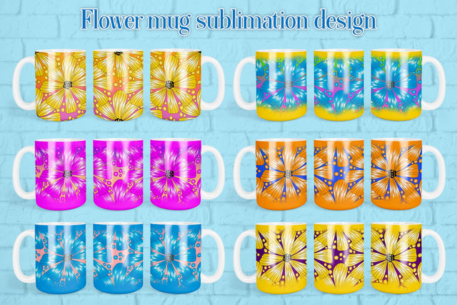Flower mug sublimation | Floral mug design Sublimation Svetana Studio 