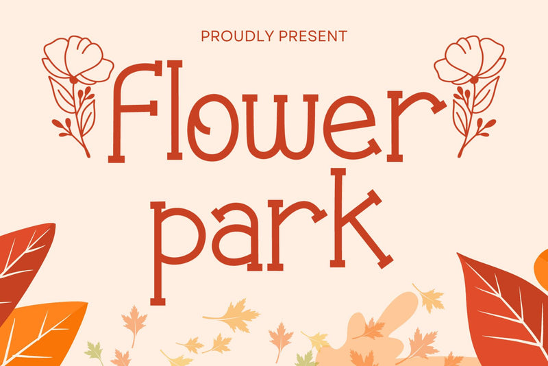 Flower Park - Autumn Display Font Font AEN Creative Store 