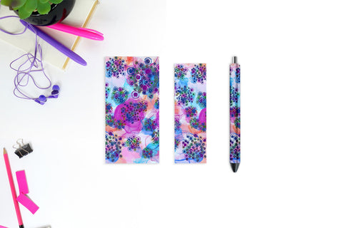 Flower Pen Wrap, Epoxy Pen Sublimation Wrap Sublimation Natasha Prando 