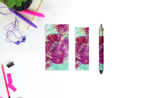 Flower Pen Wrap, Epoxy Pen Sublimation Wrap Sublimation Natasha Prando 