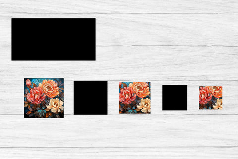 Flower peony stained glass cards | Stained glass for cricut SVG Svetana Studio 