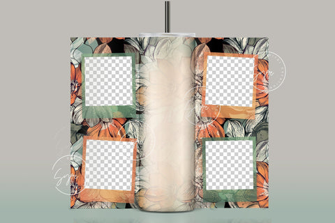 Flower Photo Tumbler PNG, Add Your Name, 20 oz Skinny Tumbler, Boho Floral Tumbler, Earthy Tumbler Wrap PNG, Digital Download Sublimation Syre Digital Creations 