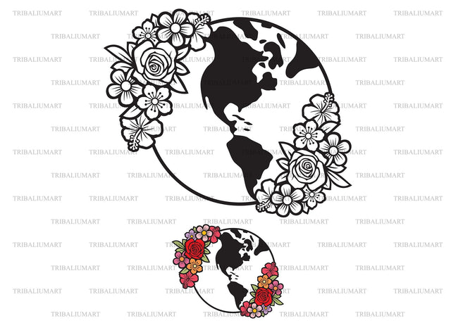 Flower planet SVG TribaliumArtSF 