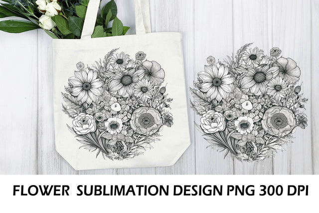 Flower Png. Flower bouquet. Wild Flowers PNG. Sublimation Samaha Design 