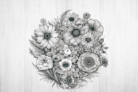 Flower Png. Flower bouquet. Wild Flowers PNG. Sublimation Samaha Design 