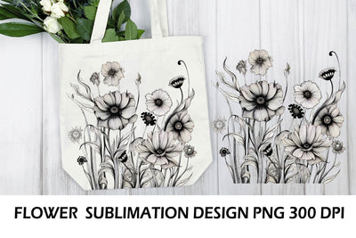 Flower Png. Flower bouquet. Wild Flowers PNG. Sublimation Samaha Design 