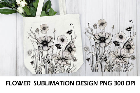 Flower Png. Flower bouquet. Wild Flowers PNG. Sublimation Samaha Design 
