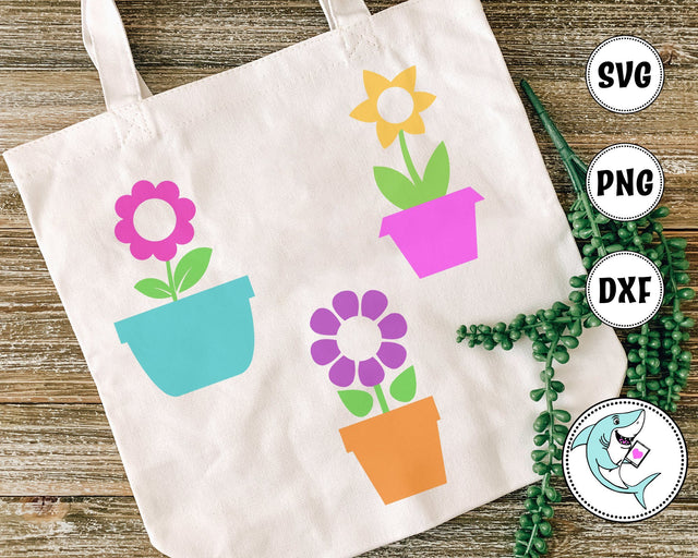 Flower Pot Monogram Frames SVG Design Shark 