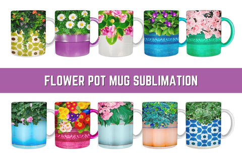Flower Pot Mug Sublimation Sublimation SvgOcean 