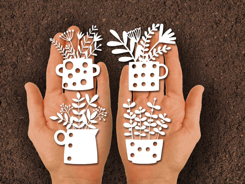 Flower Pot Paper cut SVG Johan Ru designs 