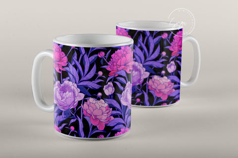 Flower Print Mug Design, Floral Sublimation Wrap, Earthy Boho Floral Mug Wrap, Printable 11 & 15 Oz Mug Cricut Press Sublimation Wrap Sublimation Syre Digital Creations 