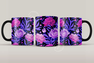Flower Print Mug Design, Floral Sublimation Wrap, Earthy Boho Floral Mug Wrap, Printable 11 & 15 Oz Mug Cricut Press Sublimation Wrap Sublimation Syre Digital Creations 
