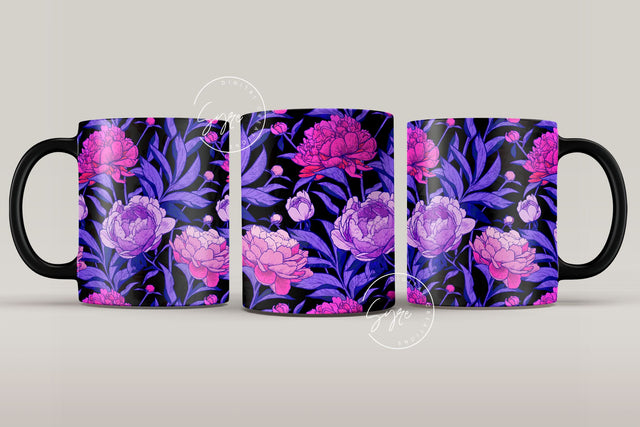 Flower Print Mug Design, Floral Sublimation Wrap, Earthy Boho Floral Mug Wrap, Printable 11 & 15 Oz Mug Cricut Press Sublimation Wrap Sublimation Syre Digital Creations 