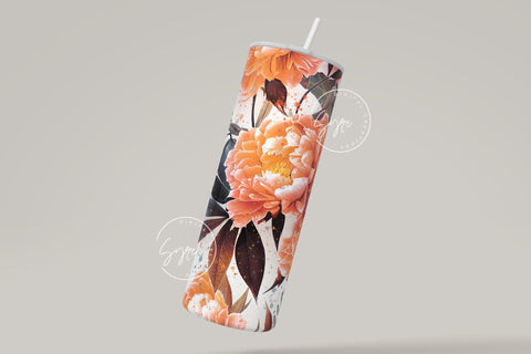 Flower Print Tumbler PNG, Add Your Own Name Tumbler, Skinny Tumbler 20oz Design Wrap, Seamless Sublimation Design PNG, Skinny Travel Tumbler Sublimation Syre Digital Creations 