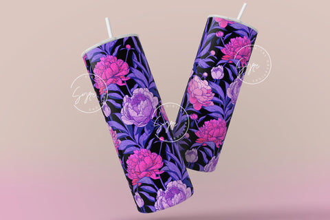 Flower Print Tumbler PNG, Seamless Floral Sublimation, 20 oz Skinny Tumbler, Boho Floral Tumbler, Earthy Tumbler Wrap PNG, Digital Download Sublimation Syre Digital Creations 