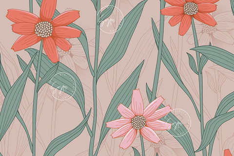 Flower Print Tumbler PNG, Seamless Floral Sublimation, 20 oz Skinny Tumbler, Boho Floral Tumbler, Earthy Tumbler Wrap PNG, Digital Download Sublimation Syre Digital Creations 