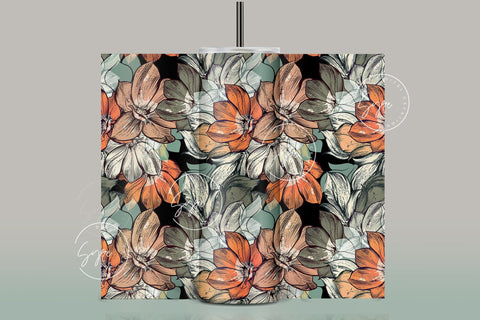 Flower Print Tumbler PNG, Seamless Floral Sublimation, 20 oz Skinny Tumbler, Boho Floral Tumbler, Earthy Tumbler Wrap PNG, Digital Download Sublimation Syre Digital Creations 