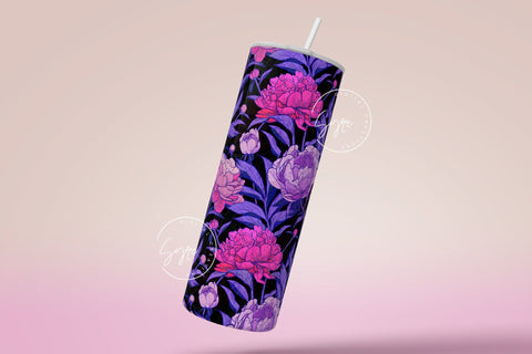 Flower Print Tumbler PNG, Seamless Floral Sublimation, 20 oz Skinny Tumbler, Boho Floral Tumbler, Earthy Tumbler Wrap PNG, Digital Download Sublimation Syre Digital Creations 