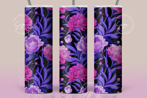 Flower Print Tumbler PNG, Seamless Floral Sublimation, 20 oz Skinny Tumbler, Boho Floral Tumbler, Earthy Tumbler Wrap PNG, Digital Download Sublimation Syre Digital Creations 