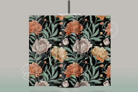 Flower Print Tumbler PNG, Seamless Floral Sublimation, 20 oz Skinny Tumbler, Boho Floral Tumbler, Earthy Tumbler Wrap PNG, Digital Download Sublimation Syre Digital Creations 