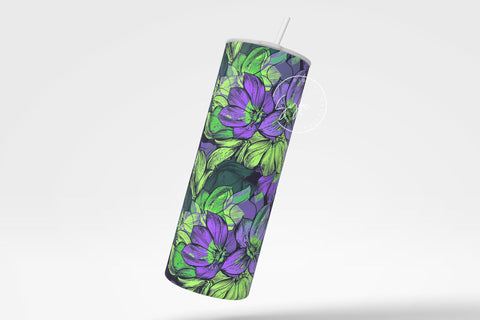 Flower Print Tumbler PNG, Seamless Floral Sublimation, 20 oz Skinny Tumbler, Boho Floral Tumbler, Earthy Tumbler Wrap PNG, Digital Download Sublimation Syre Digital Creations 
