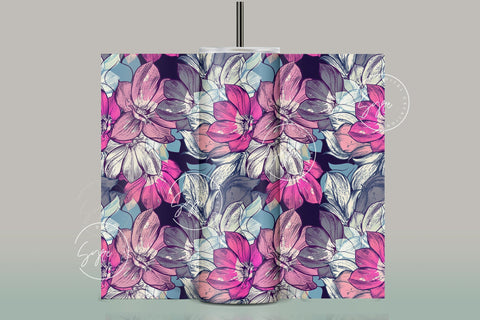Flower Print Tumbler PNG, Seamless Floral Sublimation, 20 oz Skinny Tumbler, Boho Floral Tumbler, Earthy Tumbler Wrap PNG, Digital Download Sublimation Syre Digital Creations 