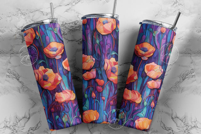 Flower Print Tumbler PNG, Seamless Floral Sublimation, 20 oz Skinny Tumbler, Wild Flower Tumbler, Alcohol Ink Floral Tumbler, Digital File Sublimation Syre Digital Creations 