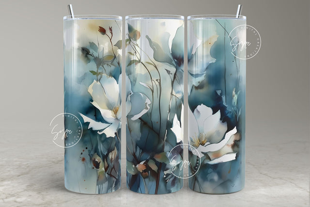 Flower Print Tumbler PNG, Seamless Floral Sublimation, 20 oz Skinny Tumbler, Wild Flower Tumbler, Earthy Tumbler Wrap PNG, Digital Download Sublimation Syre Digital Creations 