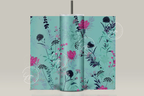 Flower Print Tumbler PNG, Seamless Floral Sublimation, 20 oz Skinny Tumbler, Wild Flower Tumbler, Earthy Tumbler Wrap PNG, Digital Download Sublimation Syre Digital Creations 