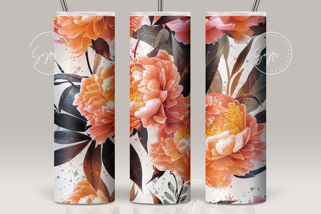 Flower Print Tumbler PNG, Seamless Floral Sublimation, 20 oz Skinny Tumbler, Wild Flower Tumbler, Earthy Tumbler Wrap PNG, Digital Download Sublimation Syre Digital Creations 