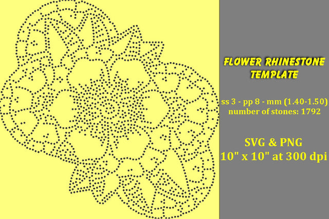Flower Rhinestone Template SVG Ethnic Touch 