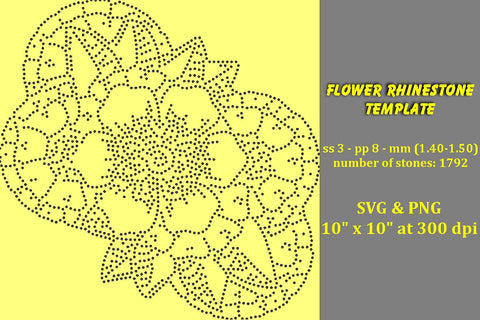 Flower Rhinestone Template SVG Ethnic Touch 