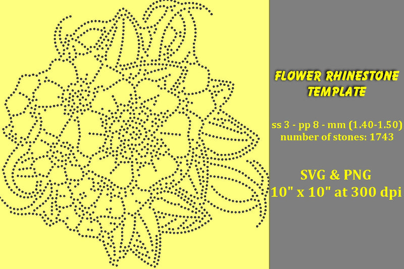 Flower Rhinestone Template SVG Ethnic Touch 
